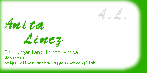 anita lincz business card